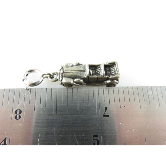 Vintage 3D Sterling Silver Old Antique Convertible Car Travel Charm C Clasp Char - Picture 6 of 6